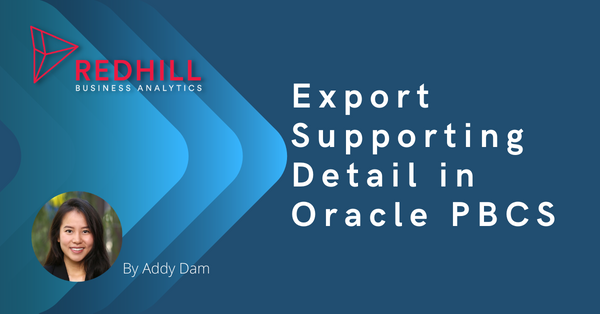 Export Supporting Detail in PBCS to Excel