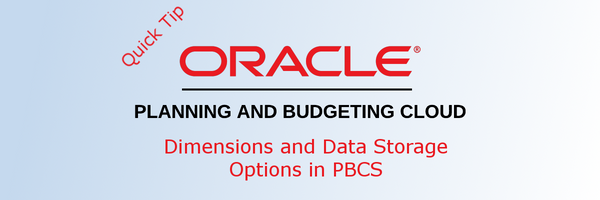 Data Storage Options in PBCS